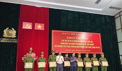 Khen thưởng cho tập thể, cá nhân có thành tích xuất sắc trong điều tra...